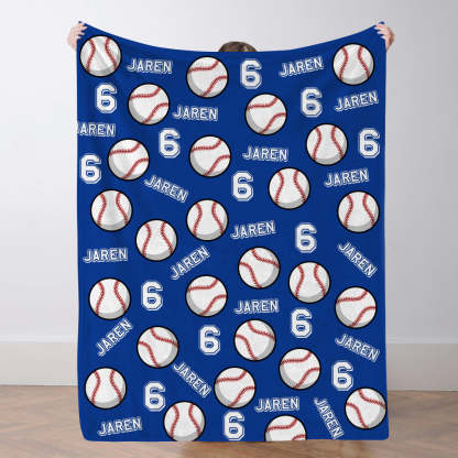 Personalisierte Baseballdecke Mit Namen Und Nummer Individuelles Geschenk Für Sohn Und Vater