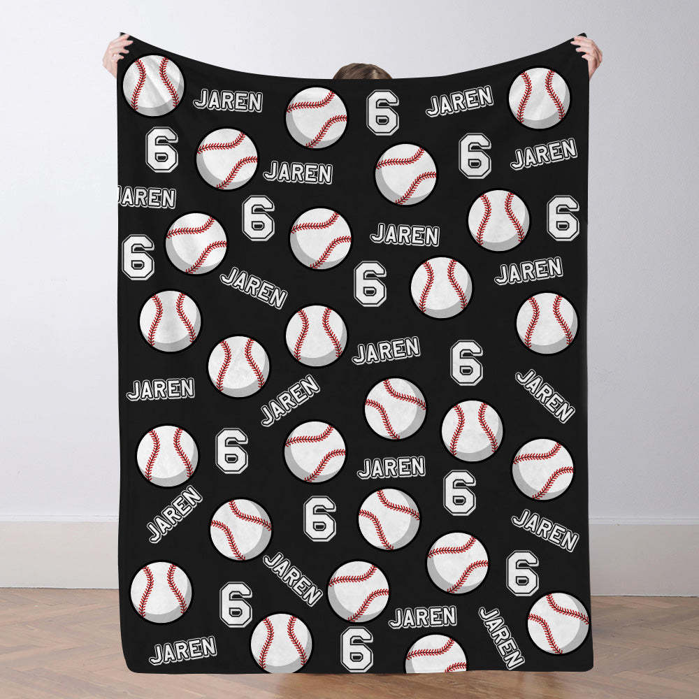 Personalisierte Baseballdecke Mit Namen Und Nummer Individuelles Gesch