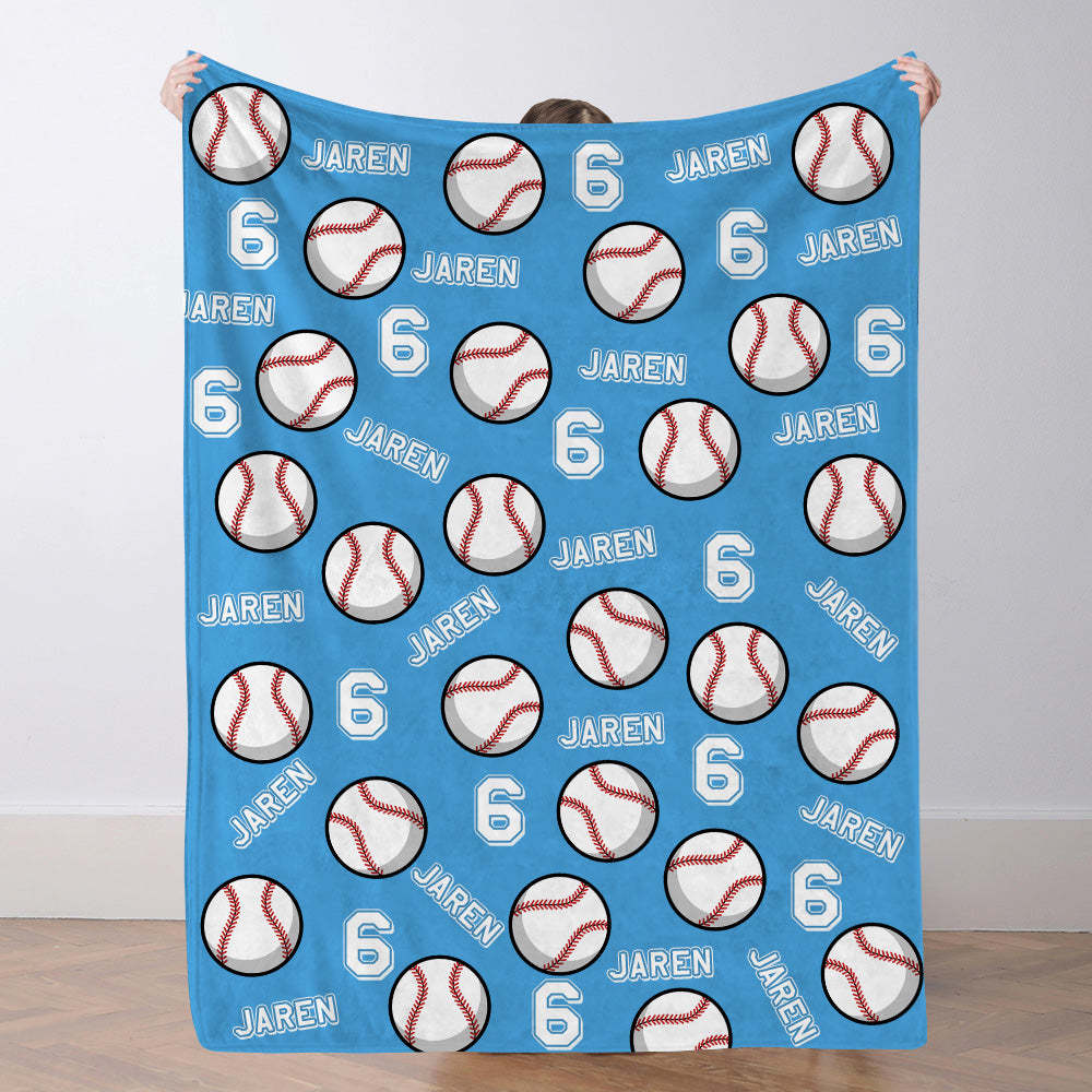 Personalisierte Baseballdecke Mit Namen Und Nummer Individuelles Geschenk Für Sohn Und Vater