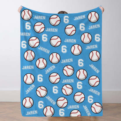 Personalisierte Baseballdecke Mit Namen Und Nummer Individuelles Geschenk Für Sohn Und Vater