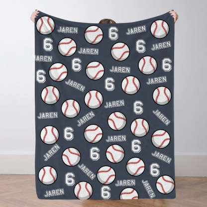 Personalisierte Baseballdecke Mit Namen Und Nummer Individuelles Geschenk Für Sohn Und Vater