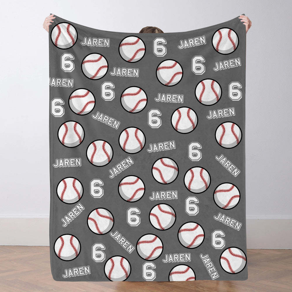 Personalisierte Baseballdecke Mit Namen Und Nummer Individuelles Geschenk Für Sohn Und Vater