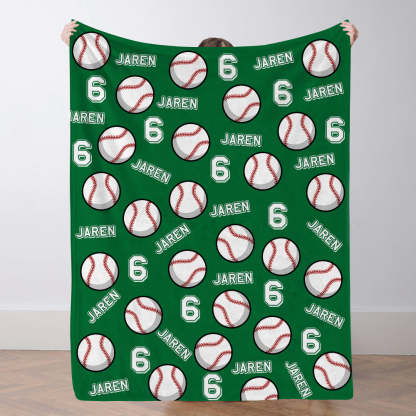 Personalisierte Baseballdecke Mit Namen Und Nummer Individuelles Geschenk Für Sohn Und Vater