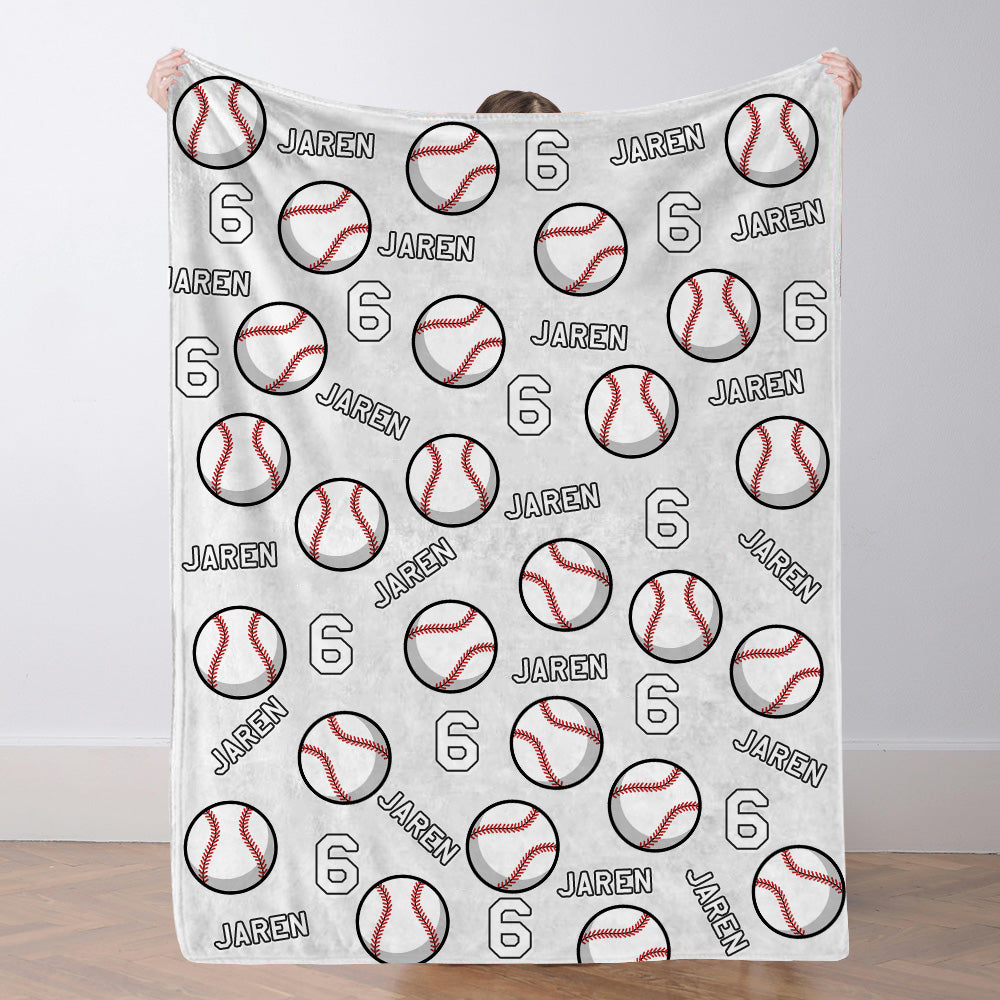 Personalisierte Baseballdecke Mit Namen Und Nummer Individuelles Gesch