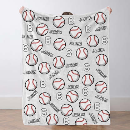 Personalisierte Baseballdecke Mit Namen Und Nummer Individuelles Geschenk Für Sohn Und Vater