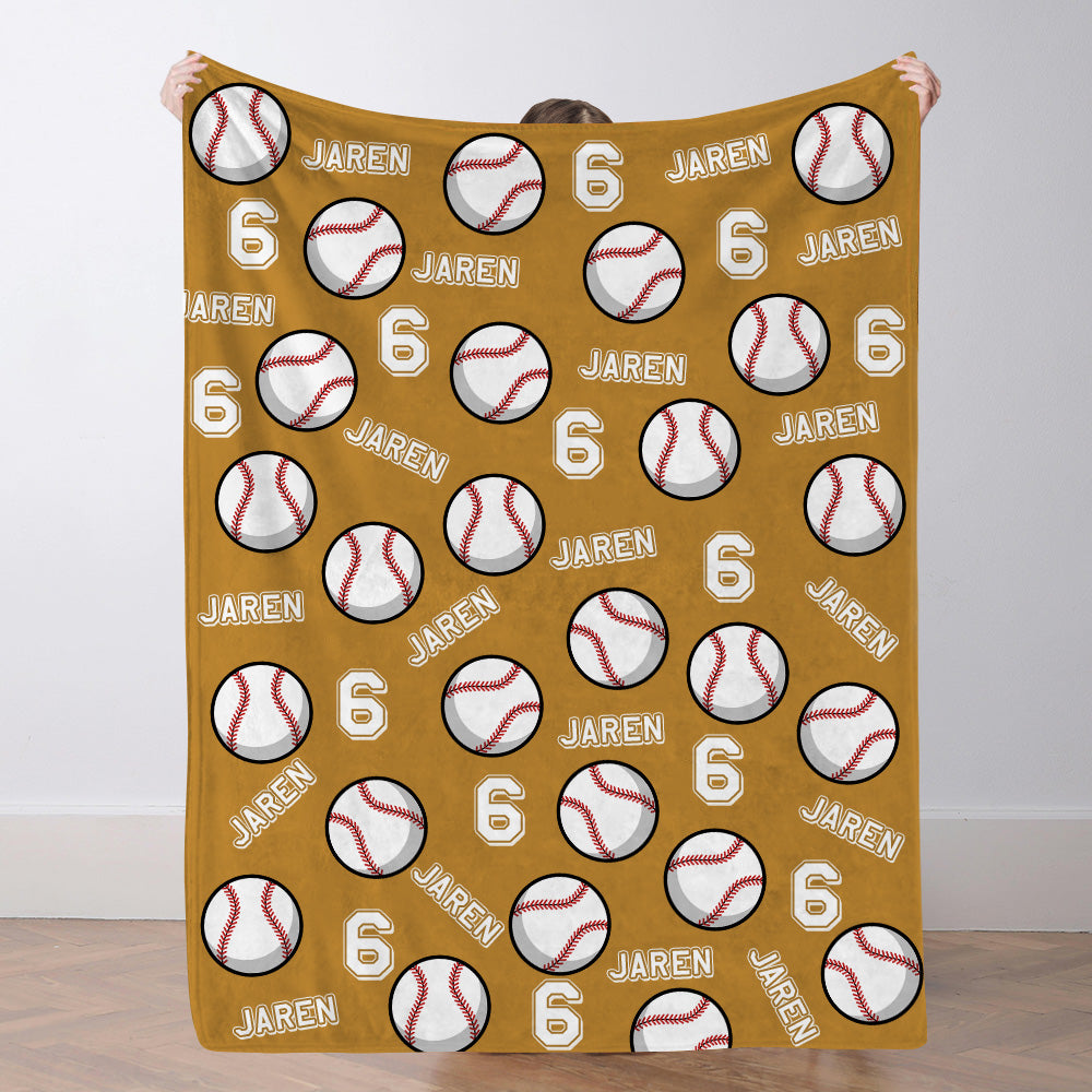 Personalisierte Baseballdecke Mit Namen Und Nummer Individuelles Geschenk Für Sohn Und Vater