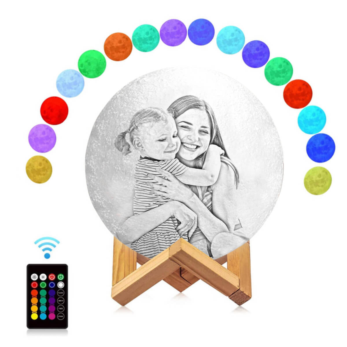 Personalisierte Mondlampe mit Foto 3D Gravierte Mondlicht