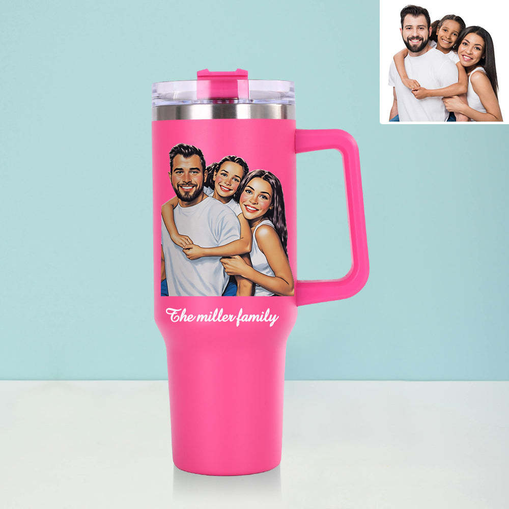 Personalisierter Edelstahl Tumbler mit Griff 1,2L Foto Becher