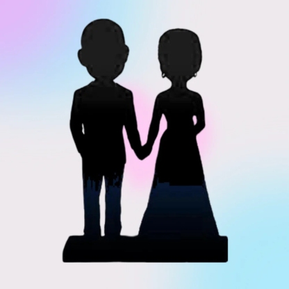 Vollständig Anpassbarer Wackelkopf 2 Personen Mit Graviertem Text