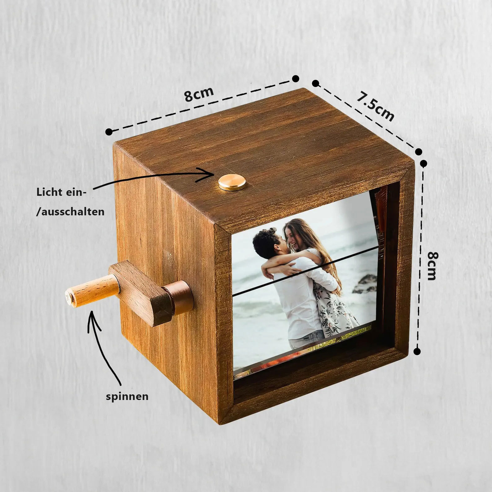 Handbetriebener Flipbook Bilderrahmen Individuelles Fotowürfel Album Perfektes Weihnachtsgeschenk
