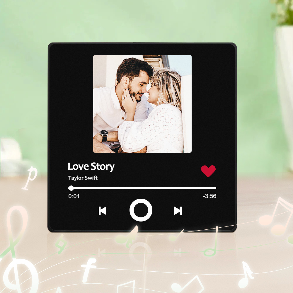 Personalisierter Musik Foto Kühlschrankmagnet Mehrere Bilder Ganzes Lied Abspielbar Geschenk Für Paare