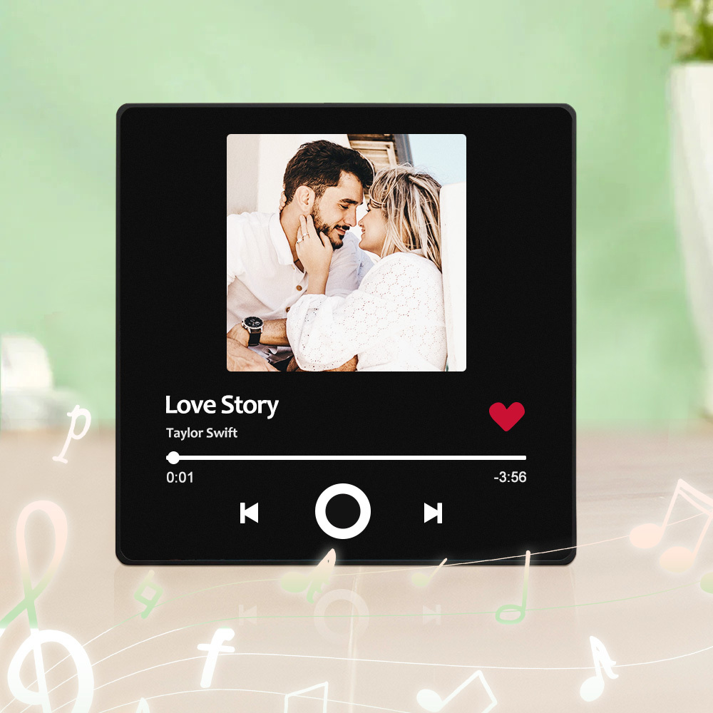 Personalisierter Musik Foto Kühlschrankmagnet Mehrere Bilder Ganzes Lied Abspielbar Geschenk Für Paare