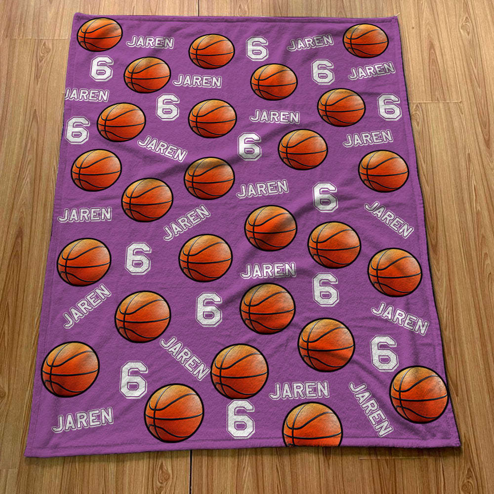 Personalisiertes Basketballdecke Mit Spielernamen Individuelle Sportdecke Geschenk Für Basketballfans Und Spieler