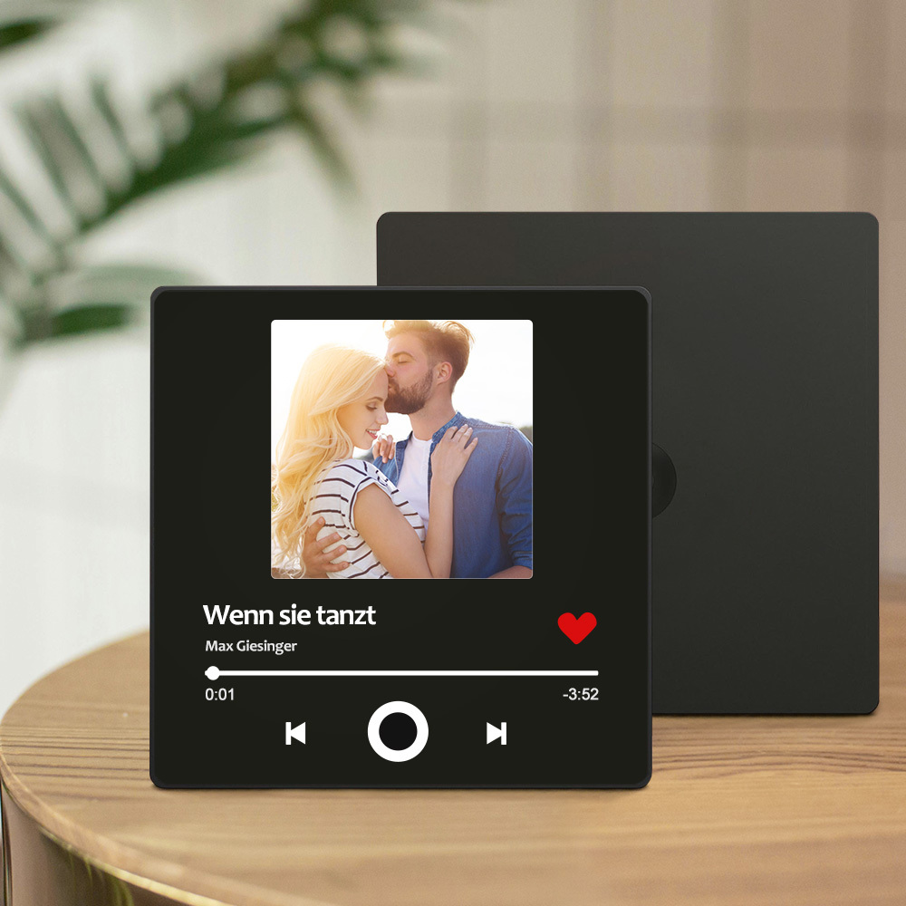 Personalisierter Kühlschrankmagnet mit Foto und Liebessong zum direkten Abspielen