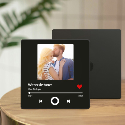 Personalisierter Kühlschrankmagnet mit Foto und Liebessong zum direkten Abspielen