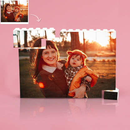 Personalisierter Baustein Fotoblock Puzzle Herz Foto Baustein Geschenk zum Jubiläum