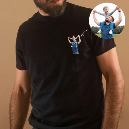 Personalisiertes Vatertag Shirt Mit Linienzeichnung Porträt Nach Foto Geschenk Für Papa