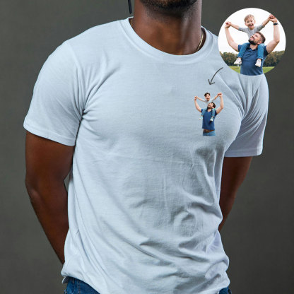 Personalisiertes Vatertag Shirt Mit Linienzeichnung Porträt Nach Foto Geschenk Für Papa