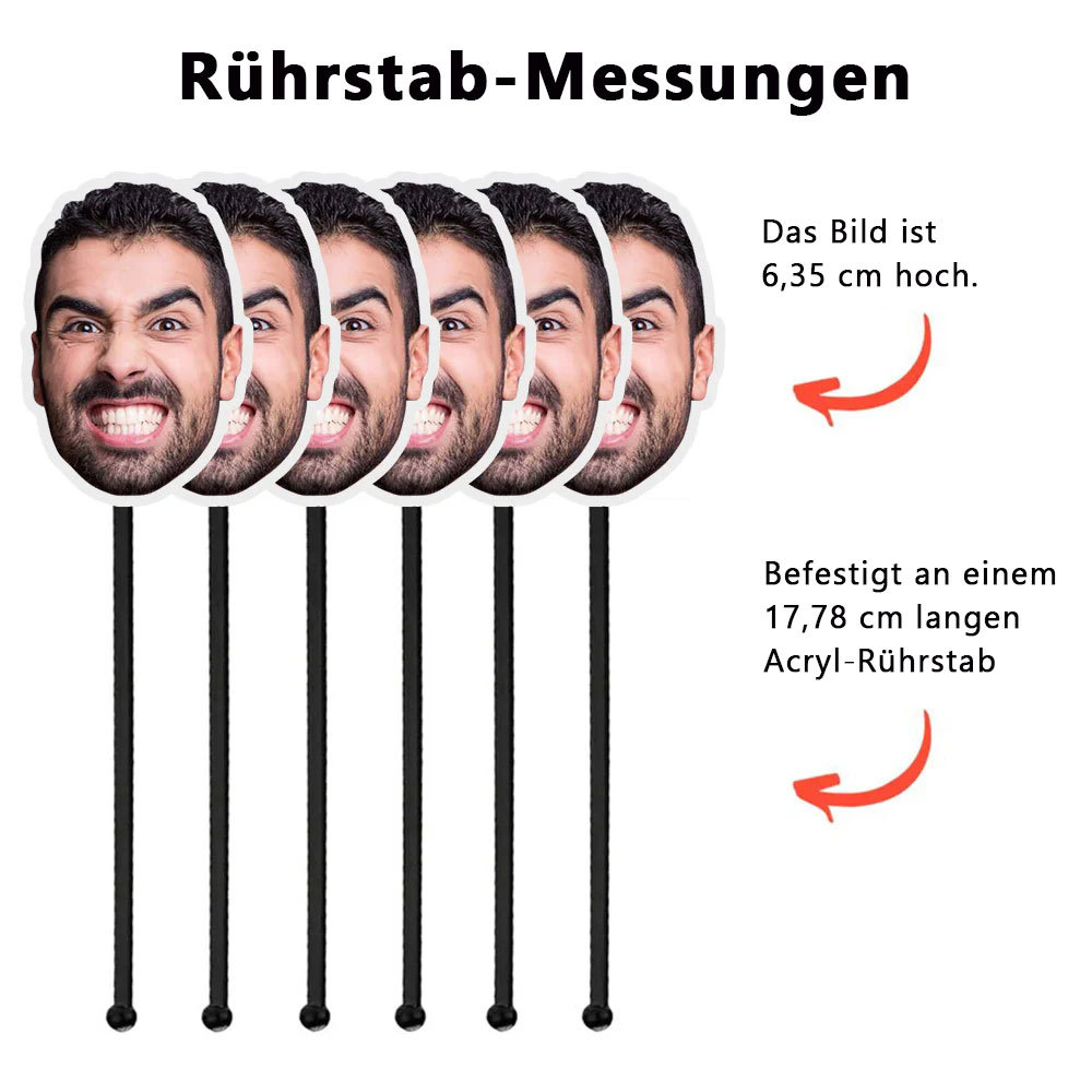 Personalisierte Getränkerührstäbchen mit Foto für Geburtstag Stirn Sticks Individuelle Getränkerührstäbchen für Geburtstagsfeiern