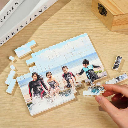 Individuelles Geschenk Personalisiertes Ziegelportrait Fotoblock Puzzle