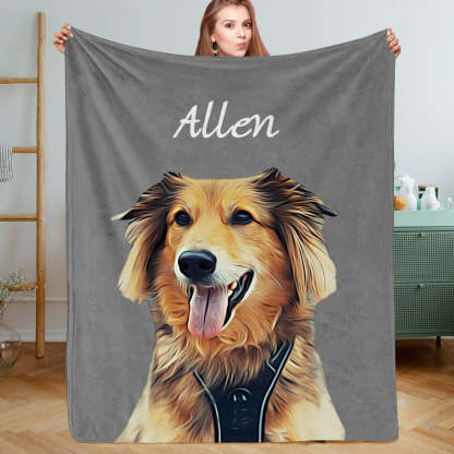Personalisierte Fotodecke mit Foto Katze Hund Kuscheldecke Flauschige Decke mit eigenem Bild