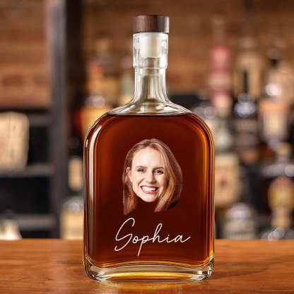 Personalisierte Whiskeyflasche mit Haustierfoto Geschenk für Männer und Ehemann zu Weihnachten
