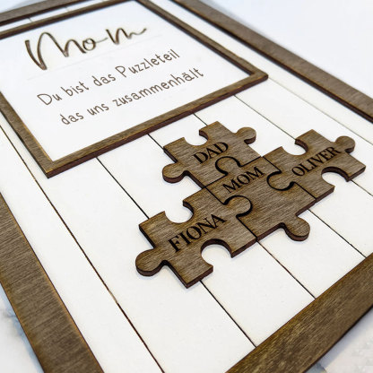Personalisierte Namens Holzpuzzle Maßgeschneiderte Schilderrahmen Muttertagsgeschenke