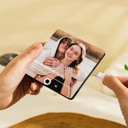 Personalisierter Kühlschrankmagnet mit Foto und Liebessong zum direkten Abspielen