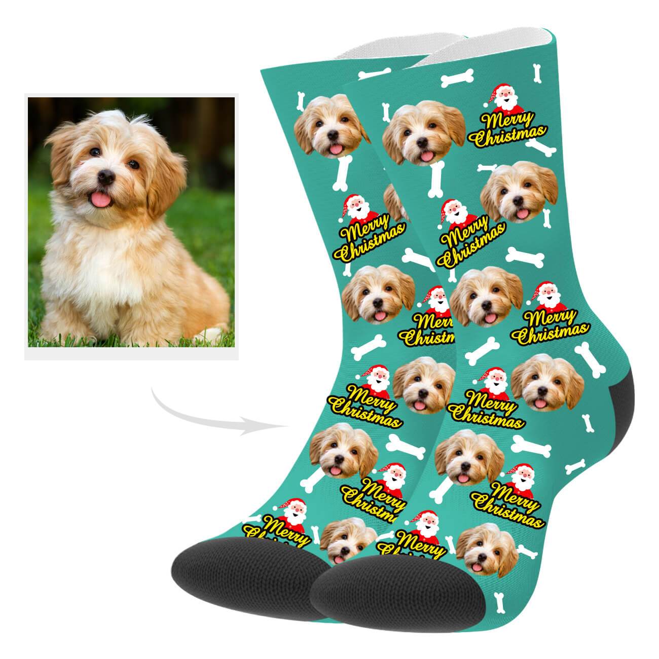 Weihnachtssocken Mit Hundefoto Personalisierte Hund Weihnachtssocken