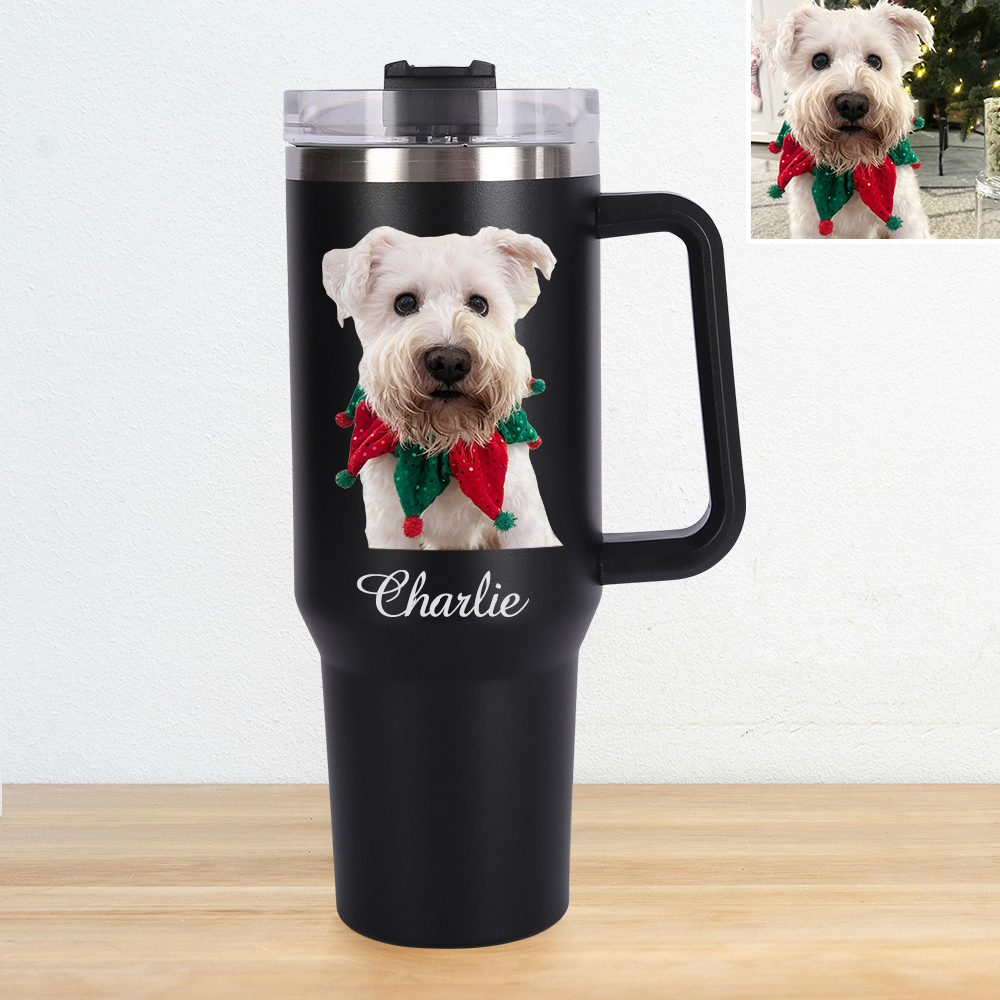 Personalisierter Edelstahl Tumbler mit Griff 1,2L Foto Becher