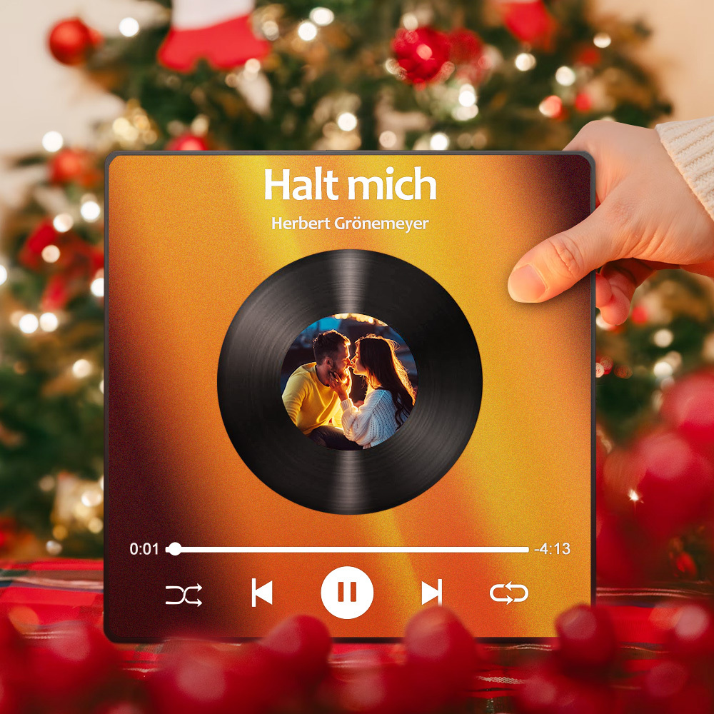 Personalisierter Kühlschrankmagnet mit Foto und Liebessong zum direkten Abspielen