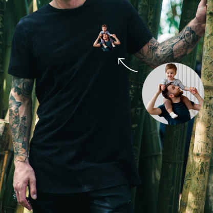 Personalisiertes Vatertag Shirt Mit Linienzeichnung Porträt Nach Foto Geschenk Für Papa