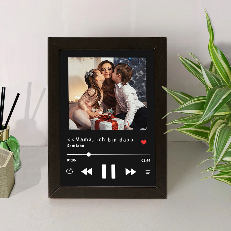 Personalisierbarer Musikfoto Rahmen mit vollständiger Songwiedergabe f