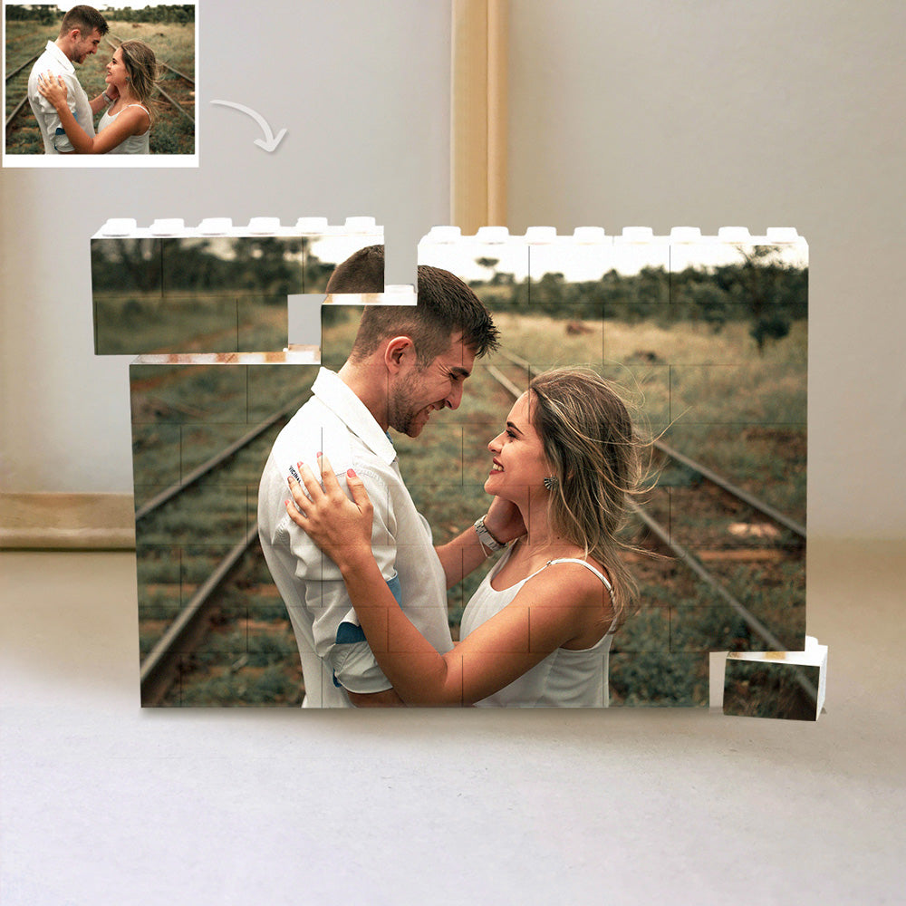 Personalisierter Baustein Fotoblock Puzzle Herz Foto Baustein Geschenk zum Jubiläum