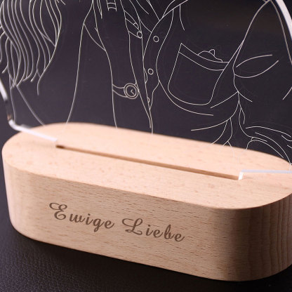 Personalisierte 3D Fotolampe mit Gravur Line Art Porträt Nachtlicht Geschenk zur Hochzeit oder zum Jahrestag