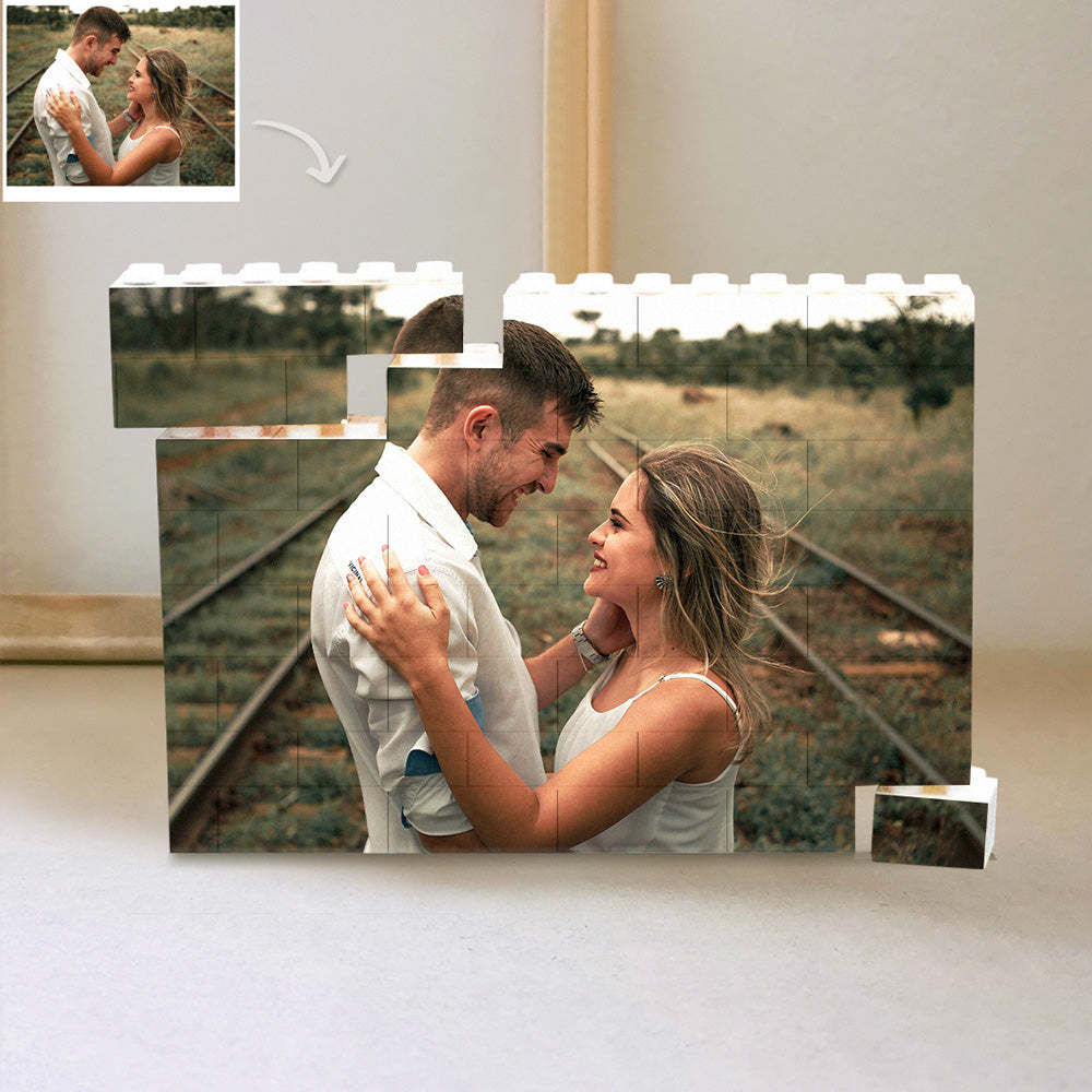 Personalisierter Baustein Fotoblock Puzzle Herz Foto Baustein Geschenk zum Jubiläum