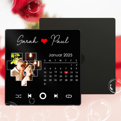 Personalisierter Kühlschrankmagnet mit Foto und Liebessong zum direkten Abspielen
