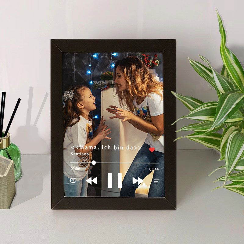 Personalisierbarer Musikfoto Rahmen mit vollständiger Songwiedergabe f