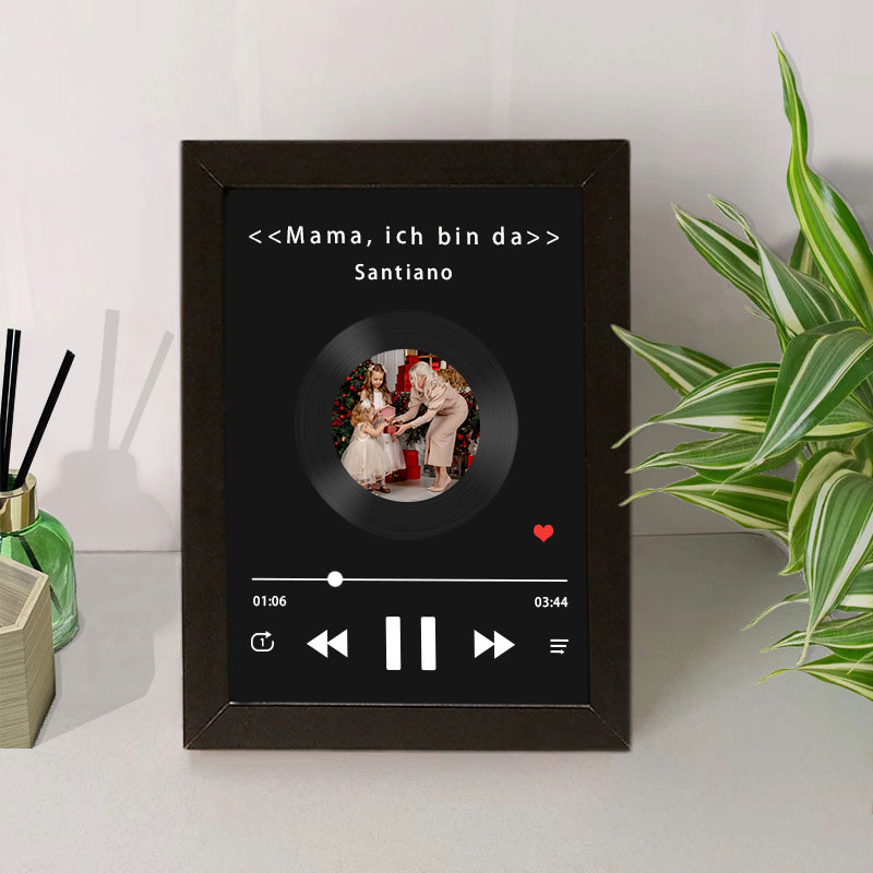 Personalisierbarer Musikfoto Rahmen mit vollständiger Songwiedergabe f
