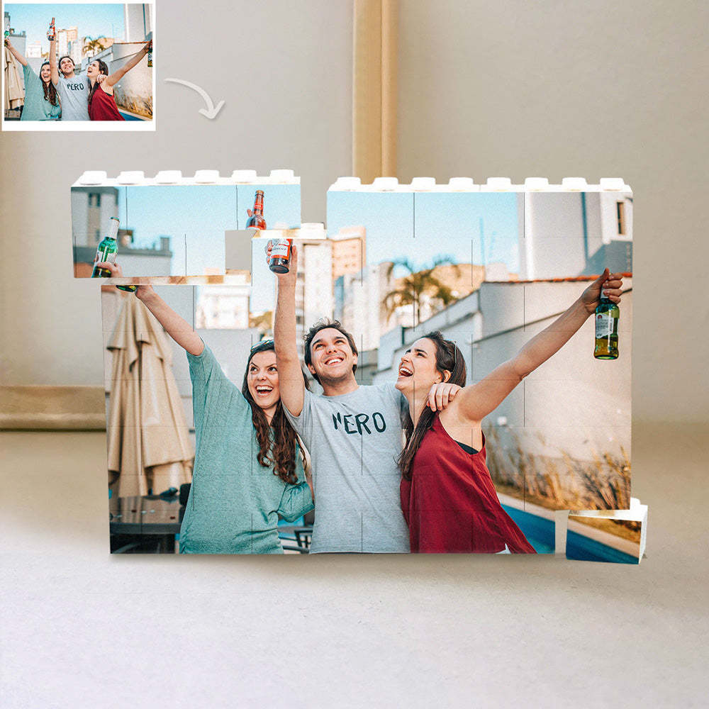 Personalisierter Fotoblock Puzzle Individuelles Baustein Porträt Geschenk zum Jubiläum