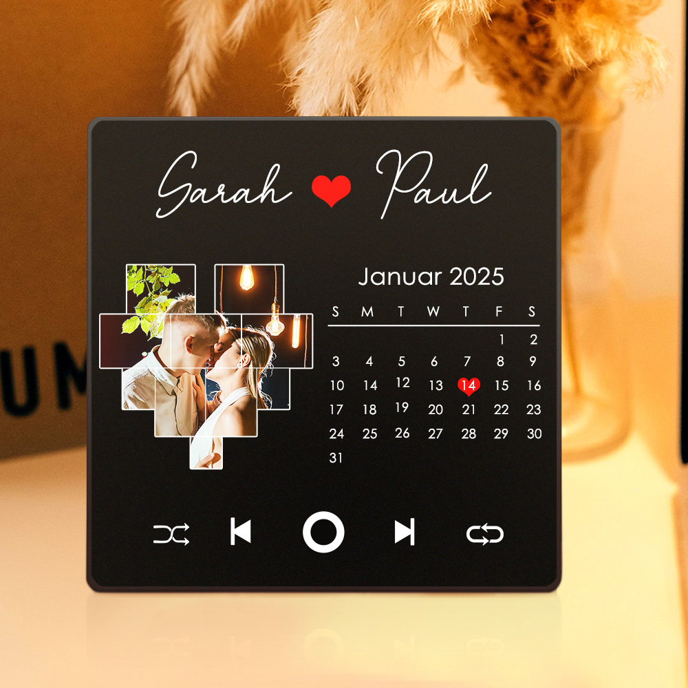 Personalisierter Kühlschrankmagnet mit Foto und Liebessong zum direkten Abspielen