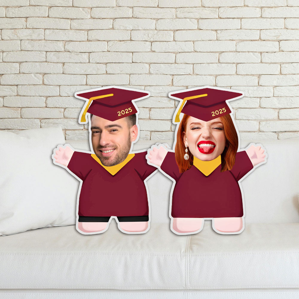 Personalisierte Abschluss Kissen Mit Foto Im Talar Absolventen Gesichtskissen Graduation Geschenk