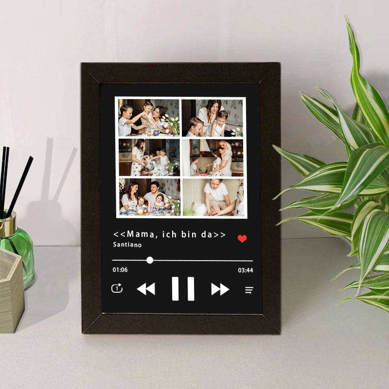 Personalisierbarer Musikfoto Rahmen mit vollständiger Songwiedergabe f
