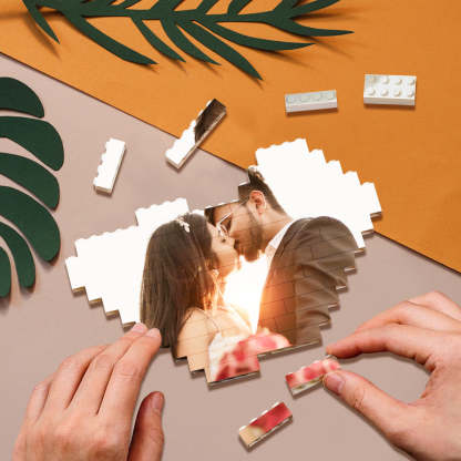 Personalisierter Fotoblock Puzzle Individuelles Baustein Porträt Geschenk zum Jubiläum