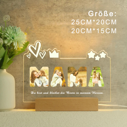 Muttertagsgeschenk Personalisiertes Nachtlicht mit Vier Fotos Geschenk für Mama