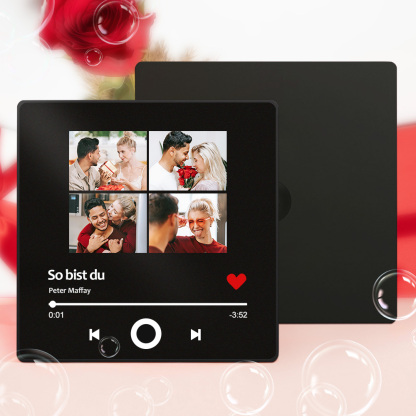 Personalisierter Kühlschrankmagnet mit Foto und Liebessong zum direkten Abspielen
