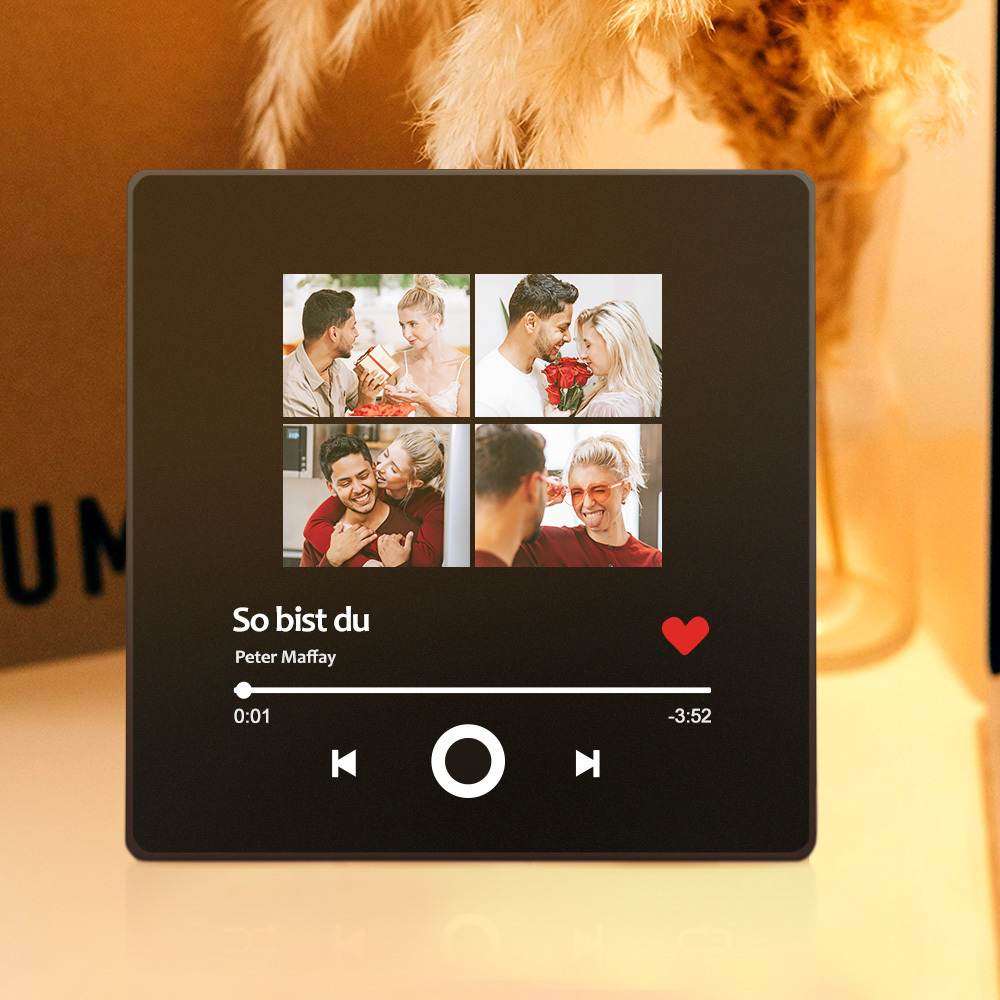 Personalisierter Kühlschrankmagnet mit Foto und Liebessong zum direkten Abspielen