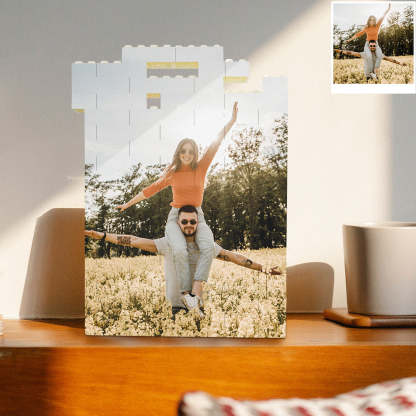 Personalisierter Fotoblock Puzzle Individuelles Baustein Porträt Geschenk zum Jubiläum