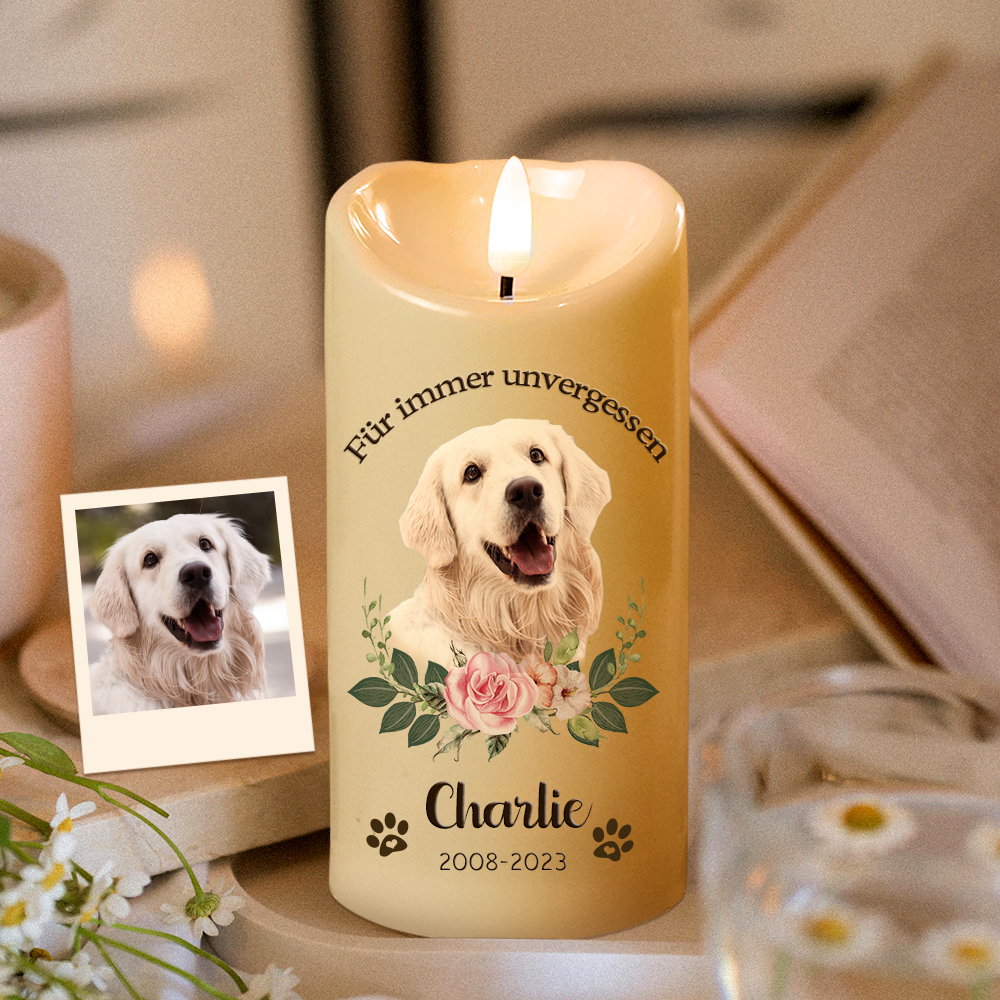 Personalisierte LED Gedenkkerze Flammenlose Elektrische Kerze Geschenk