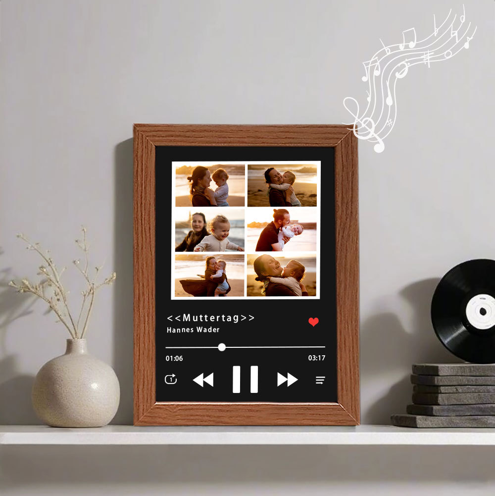 Personalisierter Musikrahmen mit mehreren Bildern und ganzer Songwiedergabe